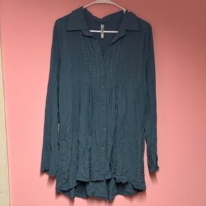 Monoreno Dark Teal Long Sleeve Dress